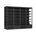 FED Thermaster DC-250B - Four Glass Door Panorama Multideck Display Fridge Black 2585L