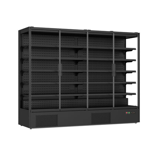 FED Thermaster DC-250B - Four Glass Door Panorama Multideck Display Fridge Black 2585L