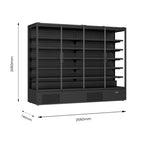 FED Thermaster DC-250B - Four Glass Door Panorama Multideck Display Fridge Black 2585L - image 2