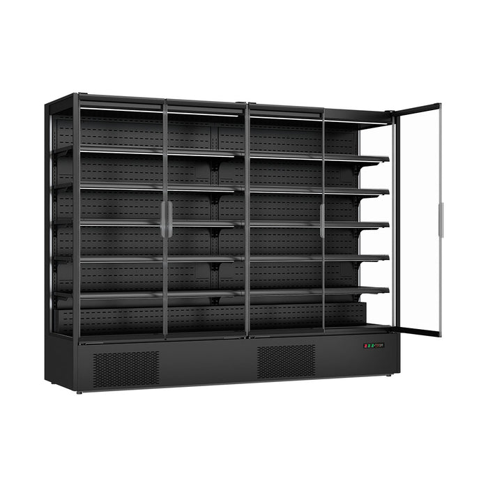 FED Thermaster DC-250B - Four Glass Door Panorama Multideck Display Fridge Black 2585L - image 8