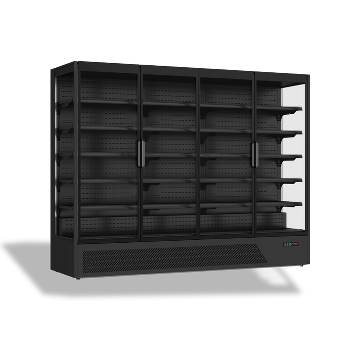 FED Thermaster DC-250BS - Four Door Sleek Frameless Glass Multideck Display Fridge 2585L