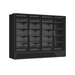 FED Thermaster DC-250BTFG - Four Frameless Glass Door Multideck Display Freezer Black 2124L