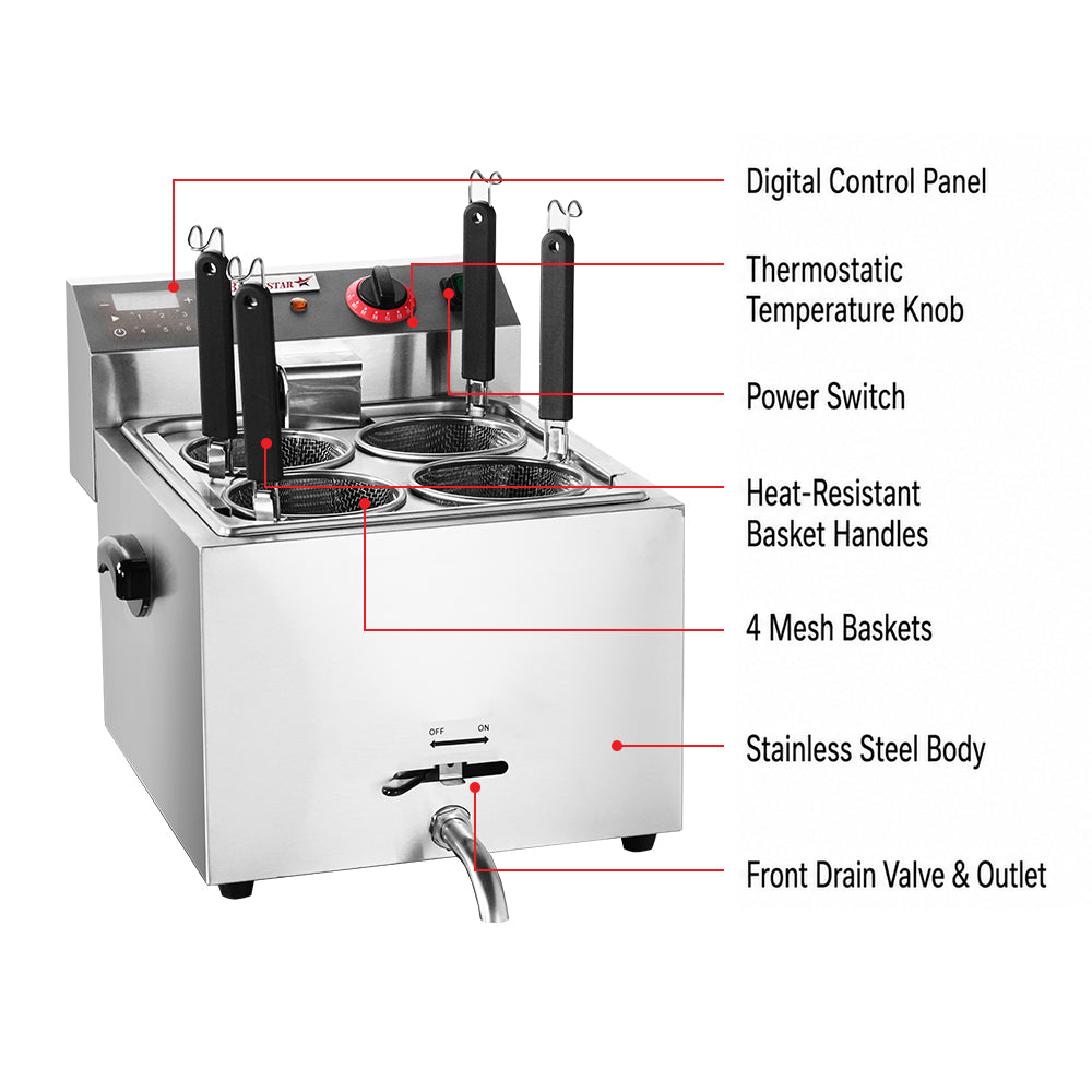 Benchstar DF-BP - 10L Electric Pasta Cooker with 4 Baskets - image 3