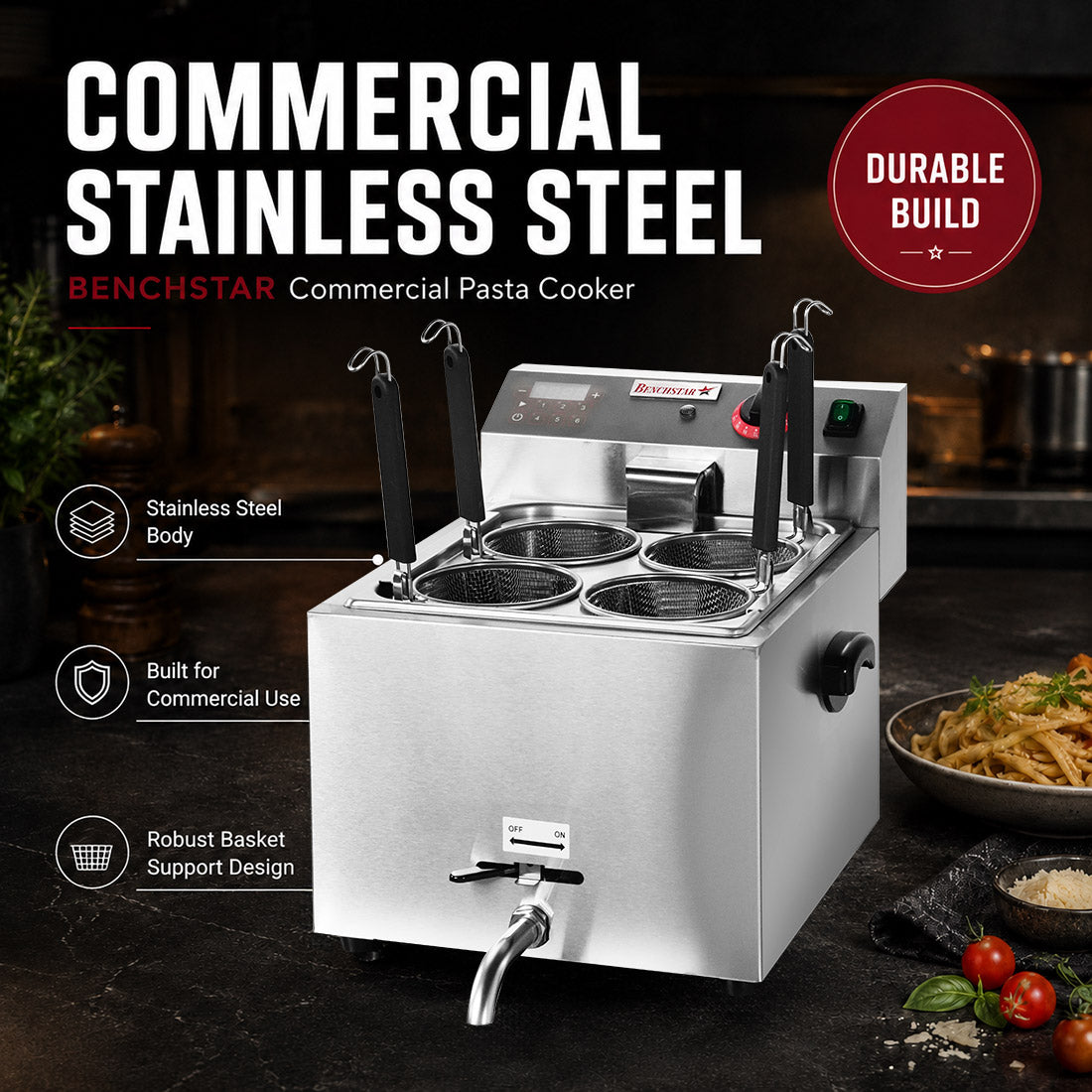 Benchstar DF-BP - 10L Electric Pasta Cooker with 4 Baskets - image 6