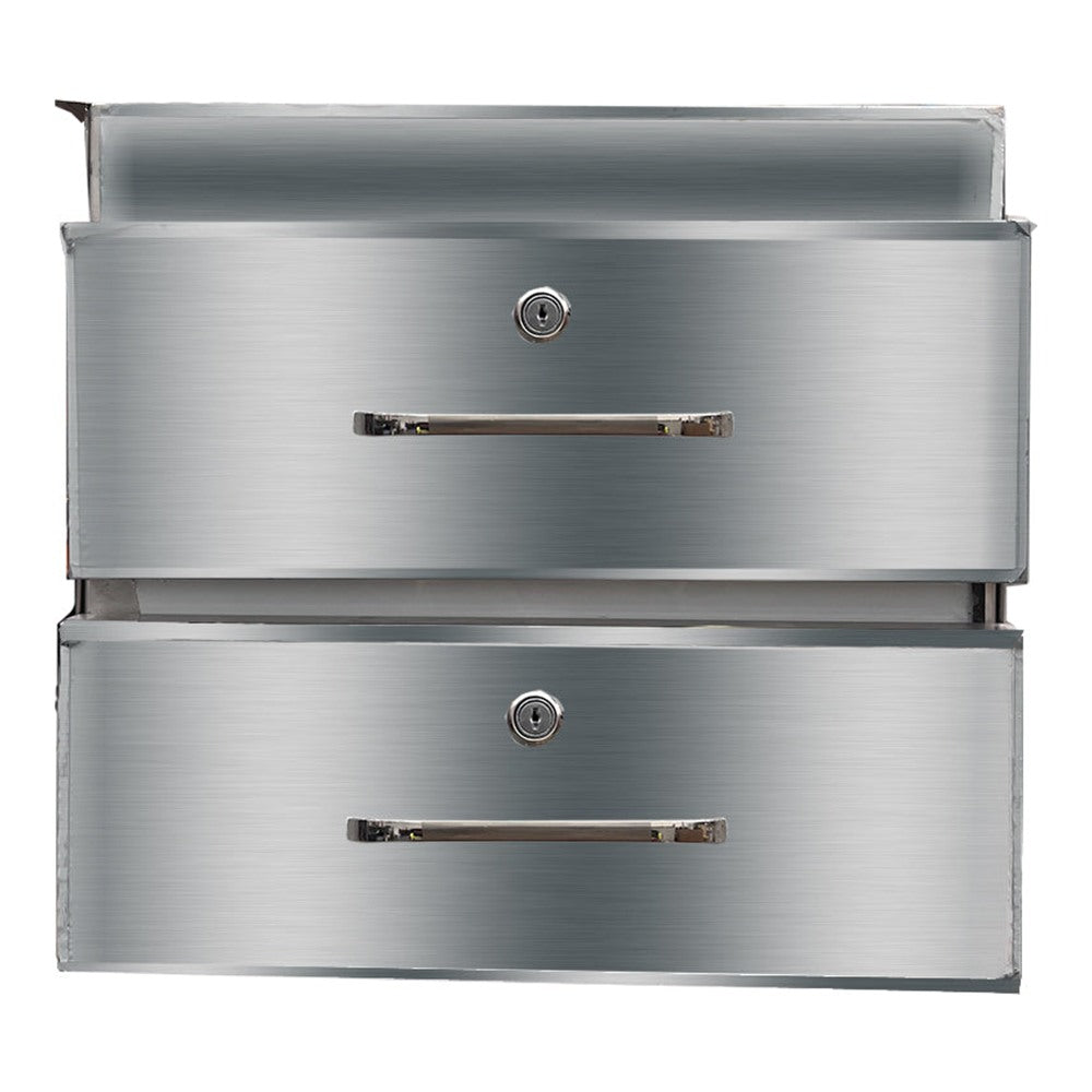 Modular Systems DR-02/A - Stainless Steel Double Drawer Unit for Premium Workbenches