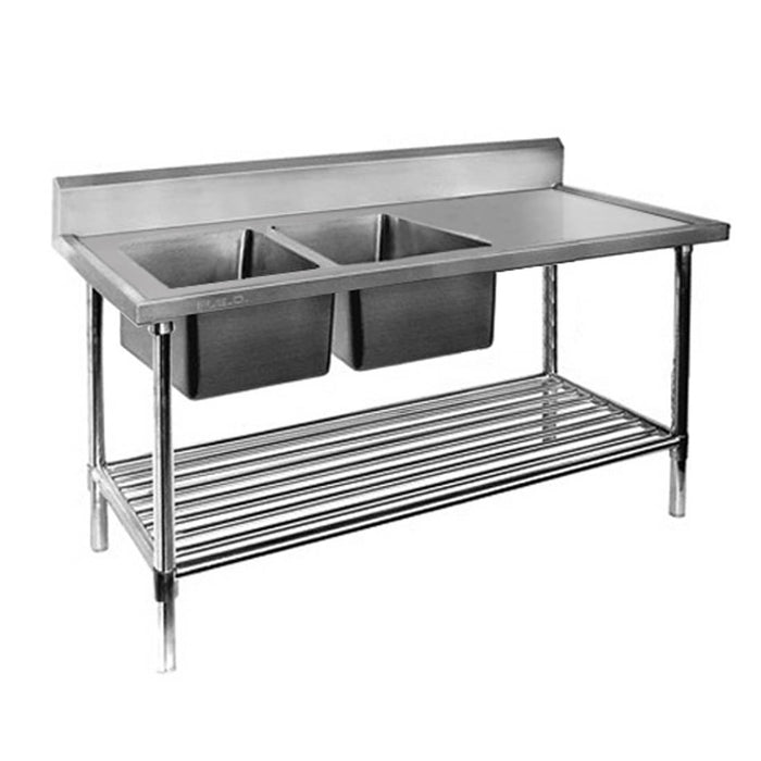 Modular Systems DSB6-1800L/A - Premium Stainless Steel Double Sink Bench, Left Bowls, 1800 x 600mm