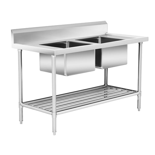 Modular Systems DSB7-1500C/A - Premium Stainless Steel Double Sink Bench, Centre Bowls, 1500 x 700mm