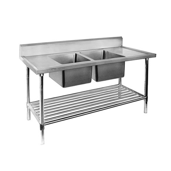 Modular Systems DSB7-1800C/A - Premium Stainless Steel Double Sink Bench, Centre Bowls, 1800 x 700mm