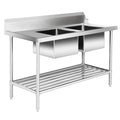 Modular Systems DSBD7-1500R/A - Premium Stainless Steel Dishwasher Inlet Bench with Double Sink, Right Hand 1500 x 700mm
