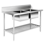 Modular Systems DSBD7-1500R/A - Premium Stainless Steel Dishwasher Inlet Bench with Double Sink, Right Hand 1500 x 700mm