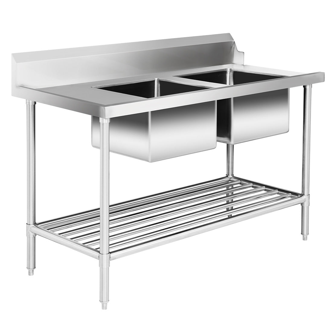 Modular Systems DSBD7-1500R/A - Premium Stainless Steel Dishwasher Inlet Bench with Double Sink, Right Hand 1500 x 700mm