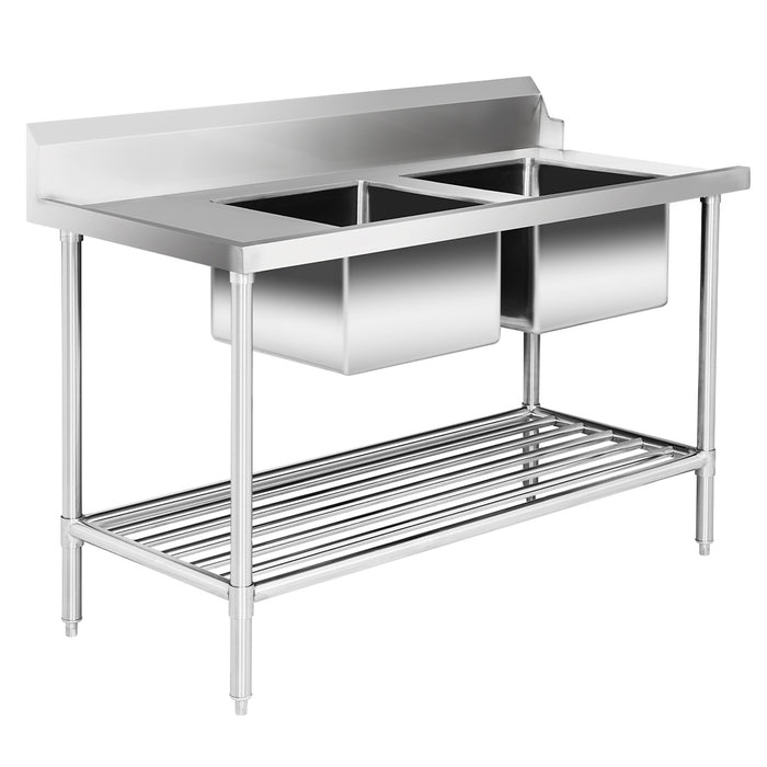 Modular Systems DSBD7-1500R/A - Premium Stainless Steel Dishwasher Inlet Bench with Double Sink, Right Hand 1500 x 700mm