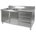 Modular Systems DSC-1800L-H - Stainless Steel Double Sink Cabinet with Doors & Drawers, Left Sinks 1800 x 700mm