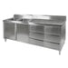 Modular Systems DSC-2100L-H - Stainless Steel Double Sink Cabinet with Doors & Drawers, Left Sinks 2100 x 700mm