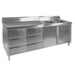 Modular Systems DSC-2400R-H - Stainless Steel Double Sink Cabinet with Doors & Drawers, Right Sinks 2400 x 700mm