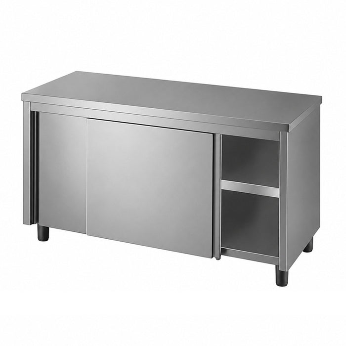 Modular Systems DTHT-1200-H - Stainless Steel Workbench Cabinet with Sliding Doors 1200 x 700mm