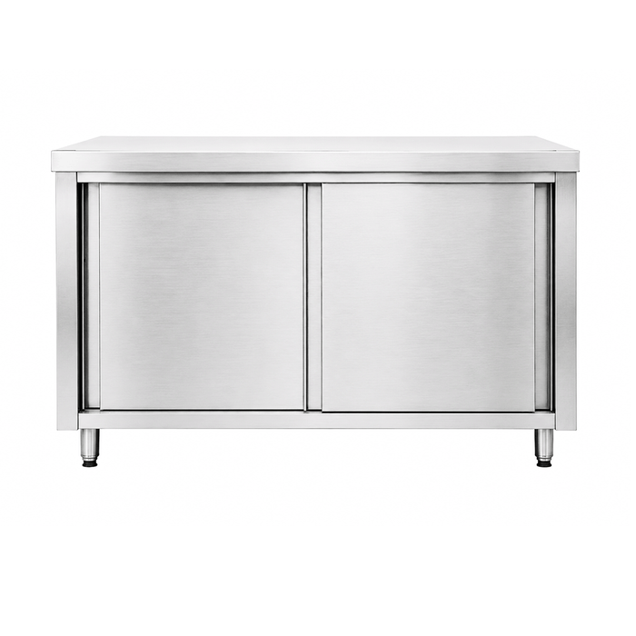 Modular Systems DTHT6-1200-H - Stainless Steel Workbench Cabinet with Sliding Doors 1200 x 600mm