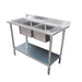 Modular Systems 1800-6-DSBC - Economic Stainless Steel Double Sink Bench, Centre Bowls, 1800 x 600mm