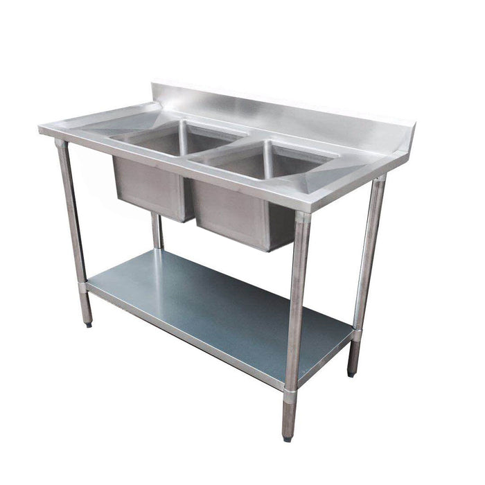 Modular Systems 1200-7-DSBC - Economic Stainless Steel Double Sink Bench, Centre Bowls, 1200 x 700mm
