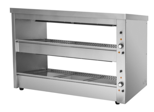 Benchstar EHW-120 - Hot Food Display Warmer, 2 Angled Shelves, 1200mm