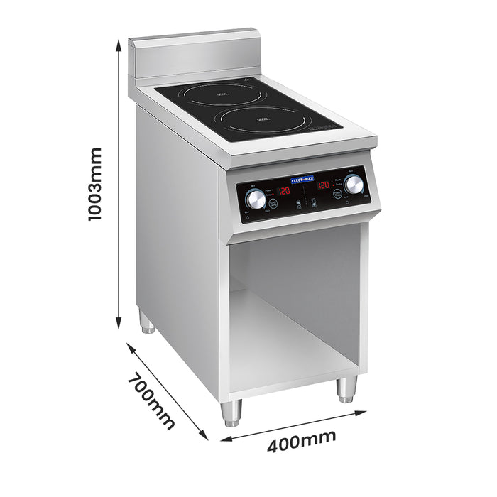 Electmax EIC7-400P - 700 Series 2 Burner Induction Cooktop with Splashback on Stand - image 2