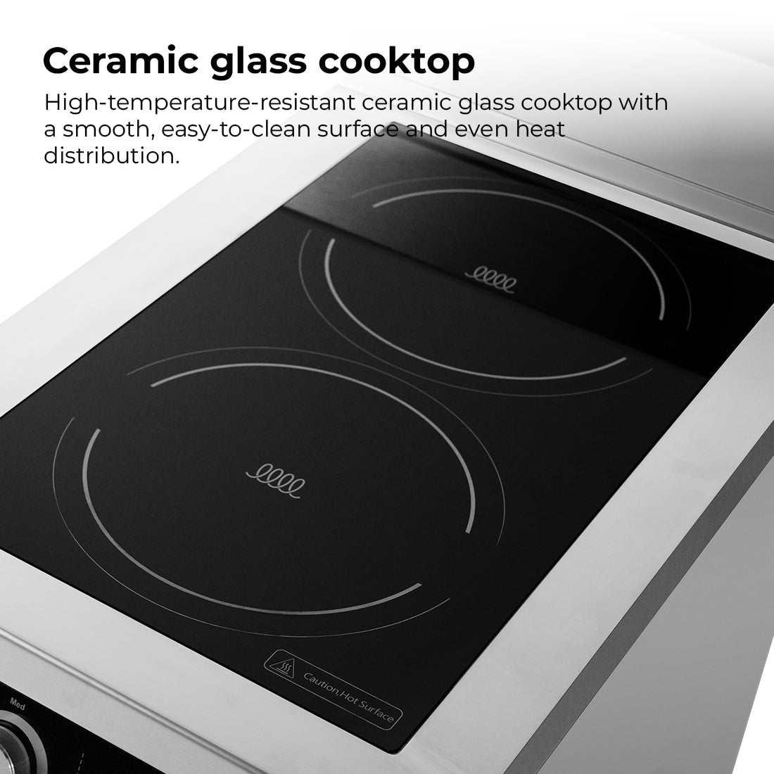 Electmax EIC9-400P - 900 Series 2 Burner Induction Cooktop with Splashback on Stand - image 4