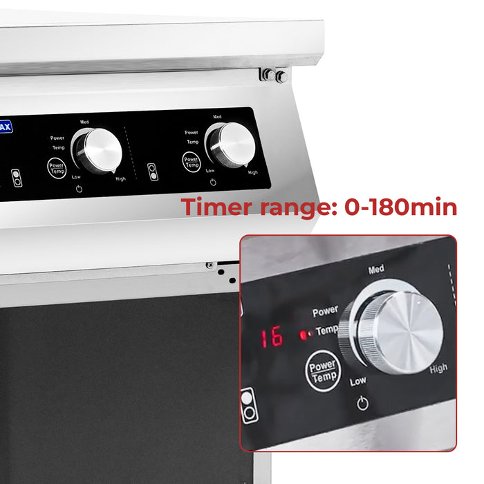 Electmax EIC7-400P - 700 Series 2 Burner Induction Cooktop with Splashback on Stand - image 7