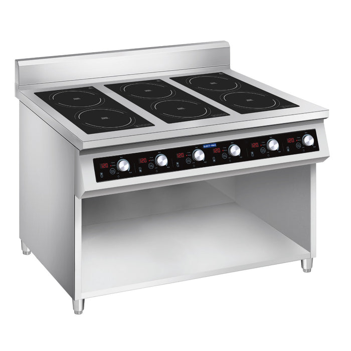 Electmax EIC7-1200P - 700 Series 6 Burner Induction Cooktop with Splashback on Stand