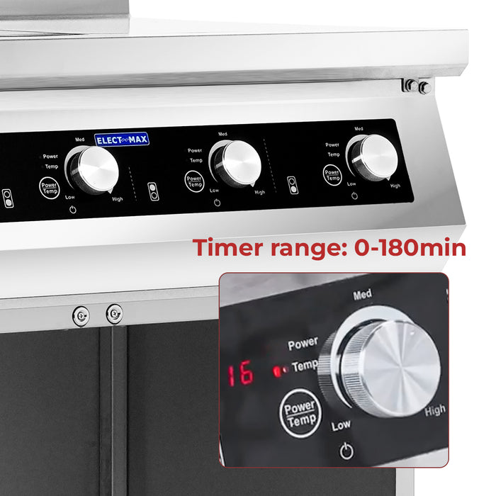 Electmax EIC9-1200P - 900 Series 6 Burner Induction Cooktop with Splashback on Stand - image 7