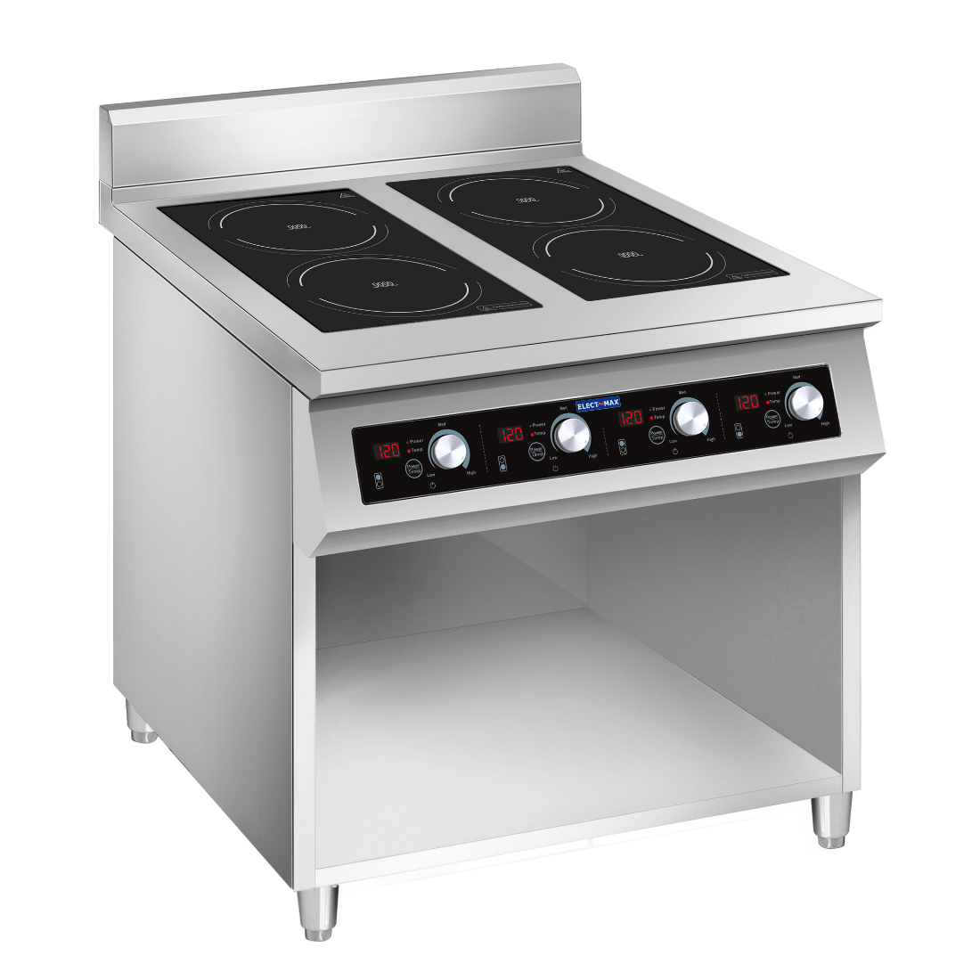Electmax EIC9-800P - 900 Series 4 Burner Induction Cooktop with Splashback on Stand