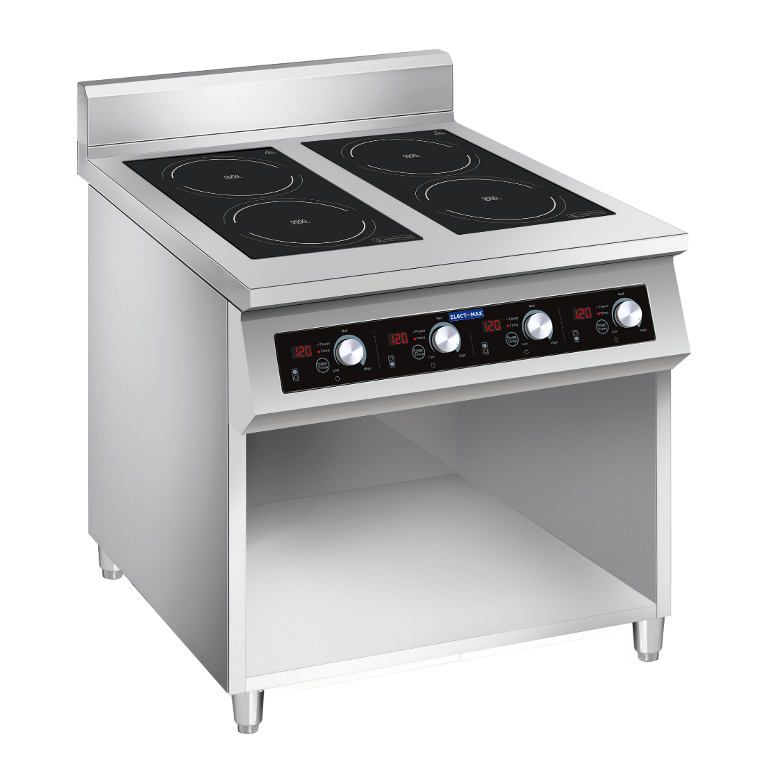 Electmax EIC7-800P - 700 Series 4 Burner Induction Cooktop with Splashback on Stand