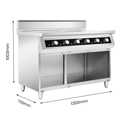 Electmax EIC7-1200P - 700 Series 6 Burner Induction Cooktop with Splashback on Stand - image 2