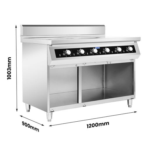 Electmax EIC9-1200P - 900 Series 6 Burner Induction Cooktop with Splashback on Stand - image 2