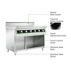 Electmax EIC9-1200P - 900 Series 6 Burner Induction Cooktop with Splashback on Stand - image 3