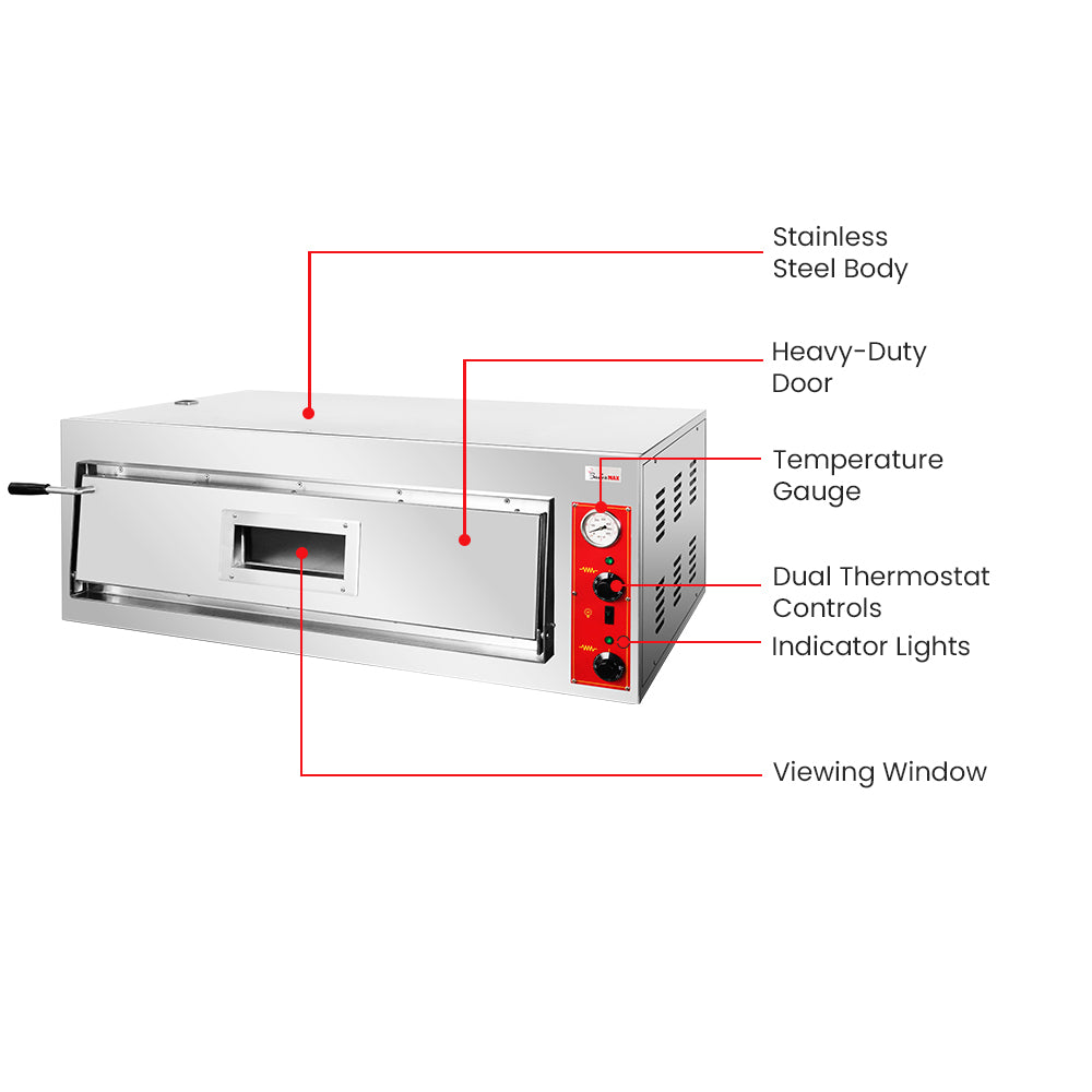 Baker Max EP-1-1-SDE - Black Panther Single Deck Electric Pizza Oven, 6 x 30cm - image 3