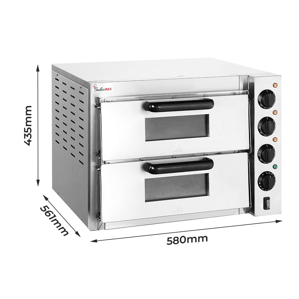 Baker Max EP-2T - Countertop Double Deck Electric Pizza Oven, 10A - image 2