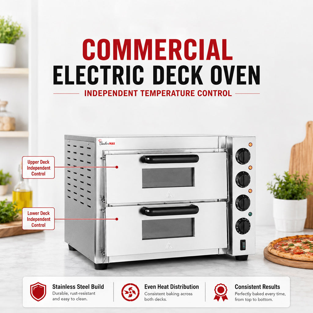Baker Max EP-2T - Countertop Double Deck Electric Pizza Oven, 10A - image 5