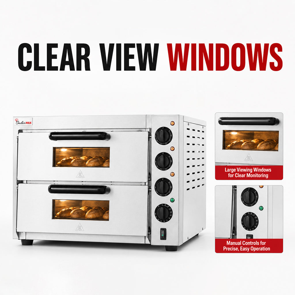 Baker Max EP-2T - Countertop Double Deck Electric Pizza Oven, 10A - image 8
