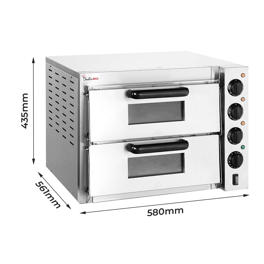 Baker Max EP-2T/15 - Countertop Double Deck Electric Pizza Oven, 15A - image 2