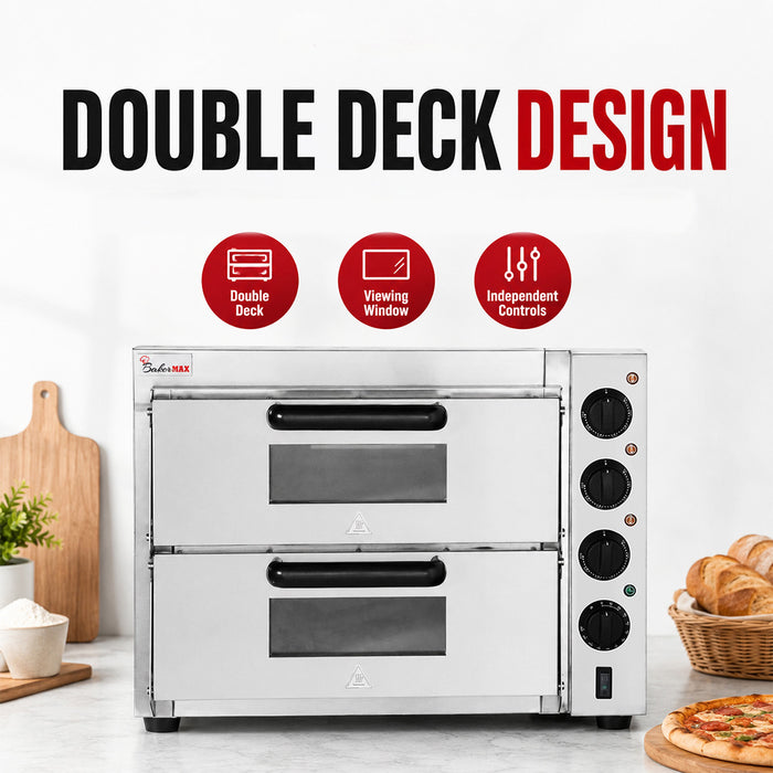 Baker Max EP-2T - Countertop Double Deck Electric Pizza Oven, 10A - image 4