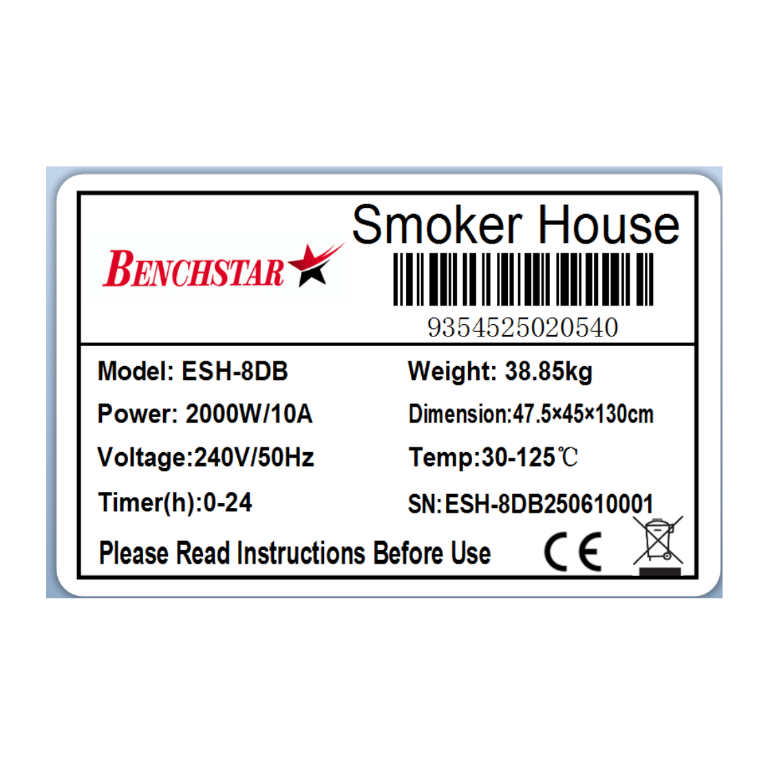 Benchstar ESH-8DB - Electric Smokehouse and Dehydrator, 8 Tier - image 4