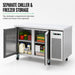 FED Thermaster GN2100DT - Double Door Dual Temp GN Counter Fridge Freezer 1360mm - image 6
