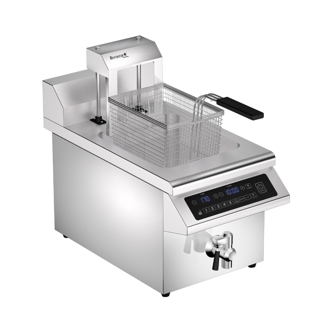 Benchstar IF3500S-AL - 8L Single Tank Induction Fryer with Auto Basket Lift