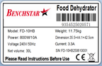Benchstar FD-10HB - 10 Tray Commercial Food Dehydrator - image 7