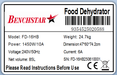 Benchstar FD-16HB - 16 Tray Commercial Food Dehydrator - image 13