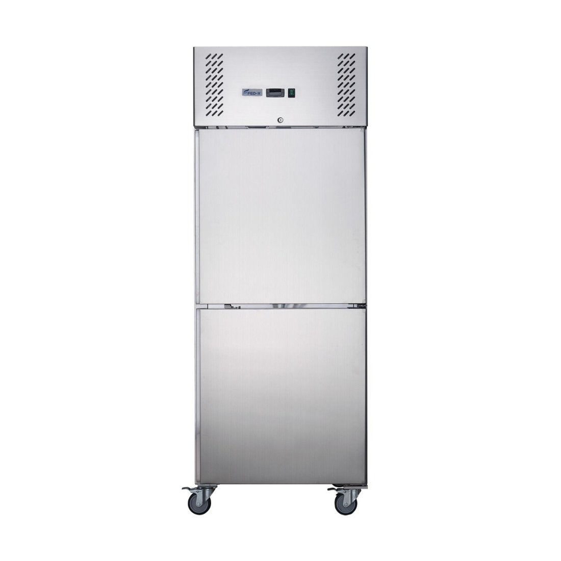 FED-X XURF600S1V - Split Two Door Stainless Steel Upright Freezer 680mm 618L