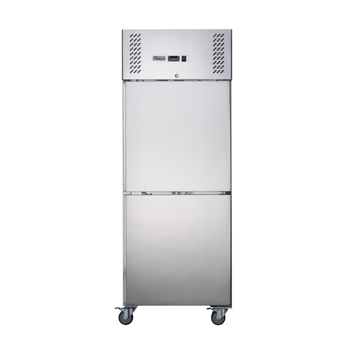FED-X XURF600S1V - Split Two Door Stainless Steel Upright Freezer 680mm 618L