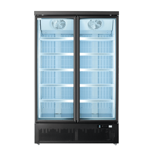 FED Thermaster LG-1000BGBMF - Double Glass Door Supermarket Display Freezer Black 1043L