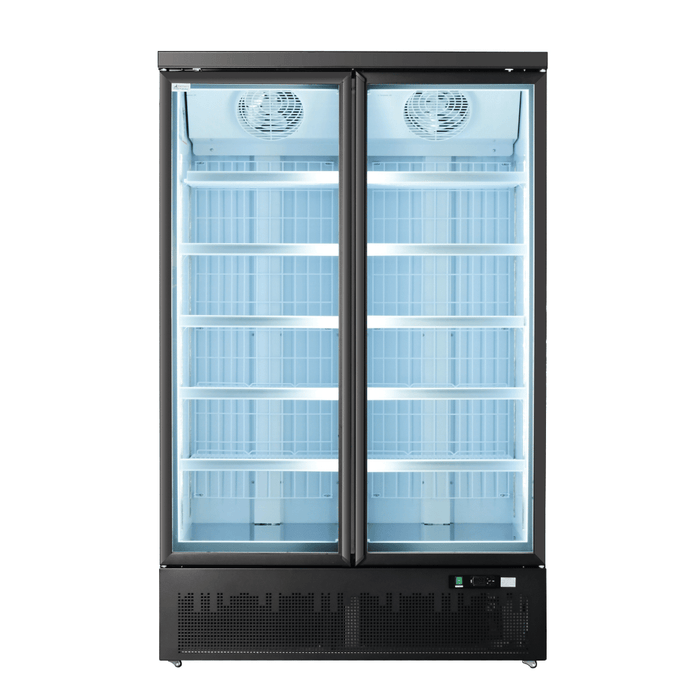 FED Thermaster LG-1000BGBMF - Double Glass Door Supermarket Display Freezer Black 1043L