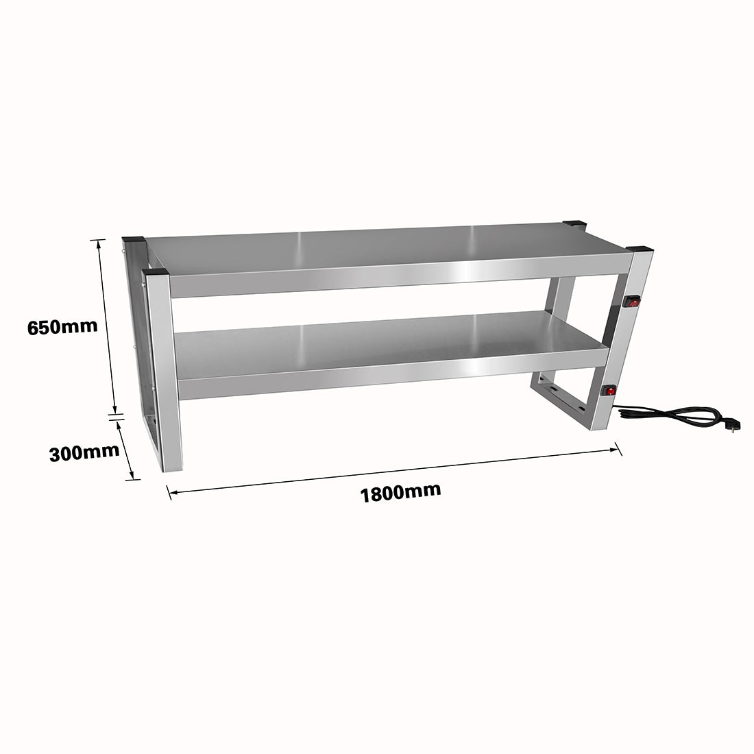 Benchstar FW10L-182 - Heat Lamp Food Warmer, 2 Tier, 1800mm, 10 Lamps - image 2